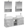 vidaXL Set di mobili per il bagno 5 pz Grigio Cemento