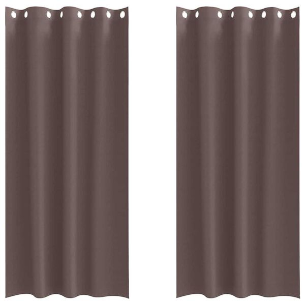 vidaXL Tende Blackout con Anelli 2 pcs Marrone Scuro 260 x 140 cm