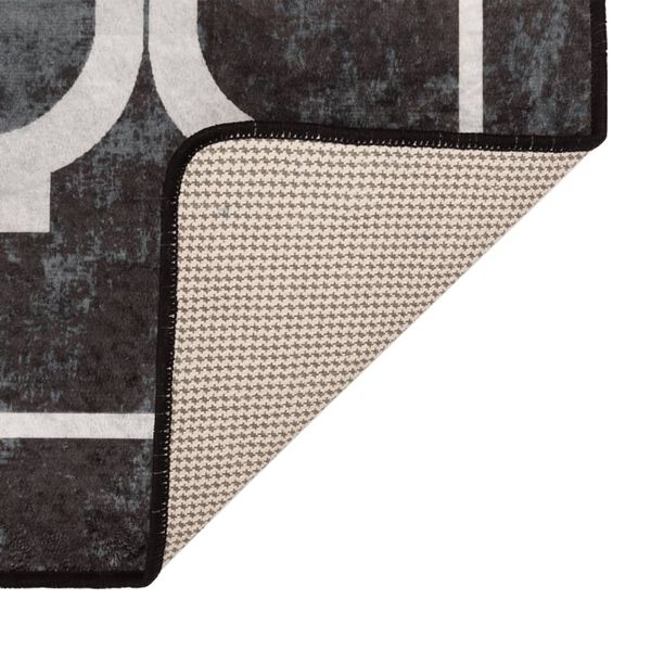 vidaXL Tappeto Lavabile Nero e Bianco 80x150 cm