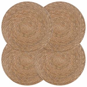 vidaXL Tovagliette in erba di mare 4 pz Naturale 100% Erba marina