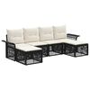 vidaXL Set Divano da Giardino 6 pcs Nero polyrattan