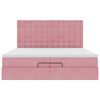 vidaXL Struttura Letto Pouf con Materassi Rosa 200x200 cm Velluto