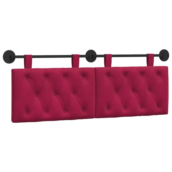vidaXL Testata appesa Rosso Vino 150 x 55 x 7 cm Velluto