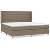 vidaXL Giroletto a Molle con Materasso Tortora 200x200 cm in Tessuto