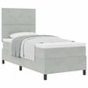 vidaXL Letto a molle con materasso Grigio chiaro 100 x 200 cm Tessuto