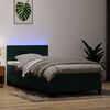 vidaXL Letto a Molle con Materasso e LED Verde Scuro 90x210 cm Velluto