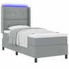 vidaXL Letto a Sorgente LED Grigio chiaro 90 x 190 cm Tessuto