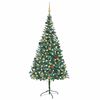 vidaXL Albero di Natale Preilluminato con Palline e Pigne 210 cm