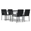 vidaXL Set Pranzo da Giardino 5pz con Cuscini in Polyrattan e Acciaio