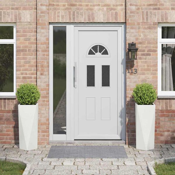 vidaXL Fioriera 2 pcs Bianco 30 x 30 x 75 cm Acciaio