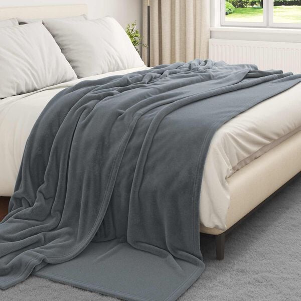 vidaXL Coperte da Pile 6 pcs Grigio scuro 220 x 240 cm Panno