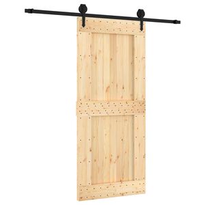 vidaXL Porta scorrevole Naturale e Nero 90 x 210 cm