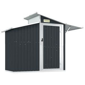 vidaXL Capanno da Giardino Antracite 270x130x208,5 cm Acciaio Zincato