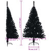 vidaXL Albero di Natale Artificiale a Met&agrave; con Base Nero 120 cm PVC