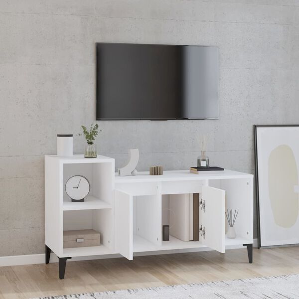 vidaXL Mobile Porta TV Bianco 100x35x55 cm in Legno Multistrato