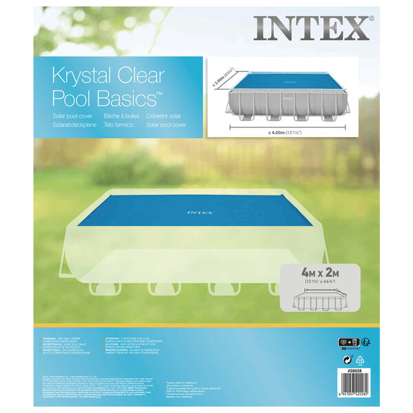 Intex Copertura Solare per Piscina Blu 378x186 cm in Polietilene