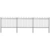 vidaXL Recinzione da Giardino con Parte Superiore ad Anello in Acciaio 537x120 cm Nera