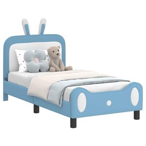 vidaXL Struttura letto bambini con testata Blu 80 x 160 cm PU