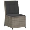 vidaXL Divano Reclinabile da Giardino con Cuscini Grigio in Polyrattan