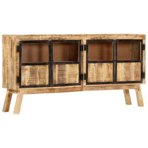 vidaXL Credenza Marrone e Nera 160x30x80 cm Massello di Mango Grezzo