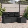 vidaXL Set di divani 4 pcs Nero polyrattan