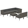 vidaXL Set Divani da Giardino 8 pz con Cuscini in Polyrattan Grigio