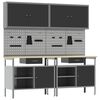 vidaXL Set banco da lavoro 8 pz Nero e Grigio