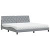 vidaXL Letto con Materasso Grigio Chiaro 200x200 cm in Tessuto
