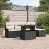 vidaXL Set Divano da Giardino con cuscino 6 pcs Nero Poly Rattan