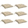 vidaXL Cuscini per Sedia 6 pz Beige 40x40x7 cm in Tessuto Oxford