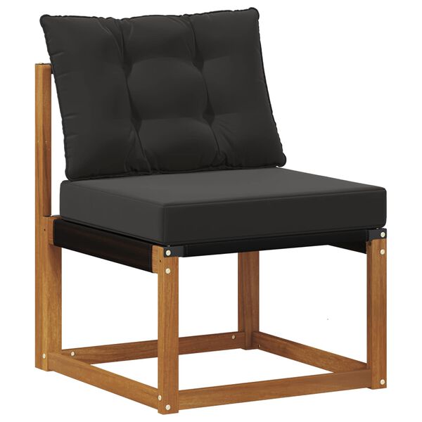 vidaXL Set di divani da esterno con cuscino 9 pcs Naturale e Nero