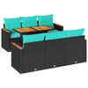 vidaXL Set Divani da Giardino con Cuscini 7pz Nero Polyrattan