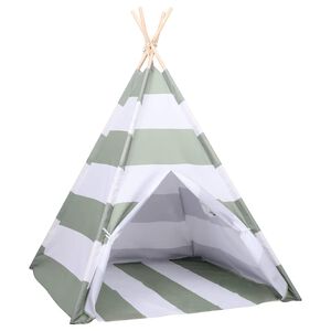 vidaXL Tenda per bambini Rigato Grigio e Bianco 120 x 120 x 150 cm