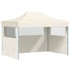 vidaXL Gazebo Professionale Pieghevole con 3 Pareti 3x4m Acciaio Crema