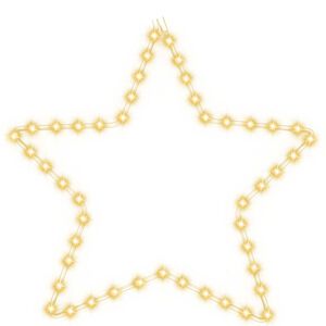 vidaXL Figura Stella Natalizia con 48 LED Bianco Caldo 56 cm