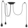 vidaXL Lampada a Sospensione con 3 Portalampada E27 in Metallo Nero