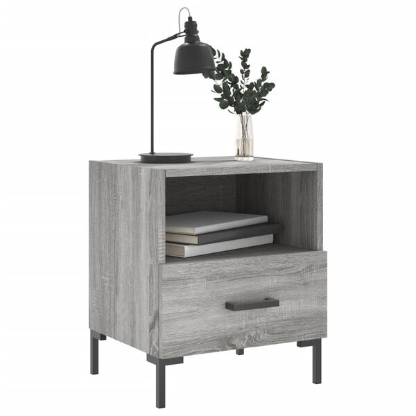 vidaXL Comodini 2 pz Grigio Sonoma 40x35x47,5 cm in Legno Multistrato