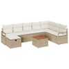vidaXL Set Divano da Giardino 9 pz Beige Poly Rattan