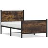 vidaXL Giroletto senza Materaso in Metallo Rovere Fumo 90x200 cm