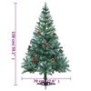 vidaXL Albero di Natale Satinato Preiluminato Palline e Pigne 150 cm