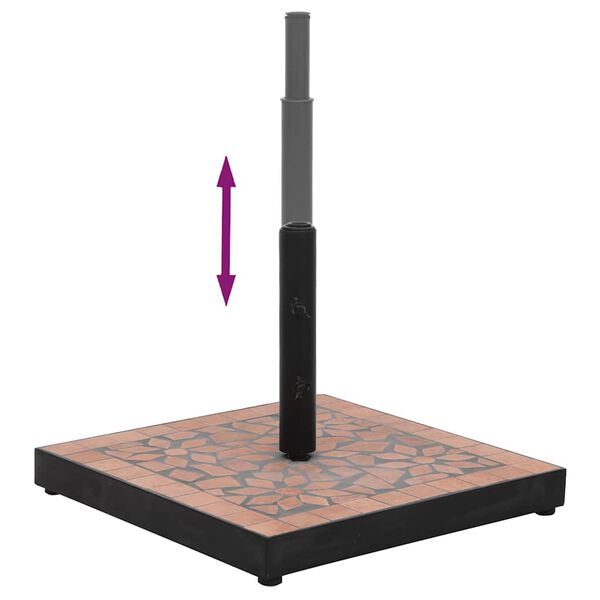 vidaXL Base per Ombrellone Terracotta Quadrata 12 kg