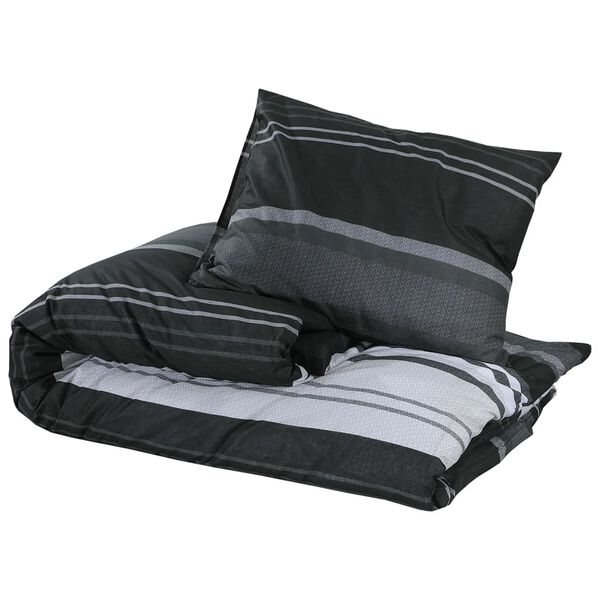 vidaXL Set Copripiumino Nero e Bianco 155x220 cm in Cotone