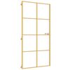 vidaXL Porta Interni Sottile Oro 102,5x201,5 Vetro Temperato Alluminio