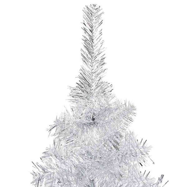 vidaXL Albero di Natale Preilluminato con Palline Argento 120 cm PET