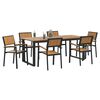 vidaXL Set da Pranzo per Giardino 7 pcs Nero Legno di Acacia Massello
