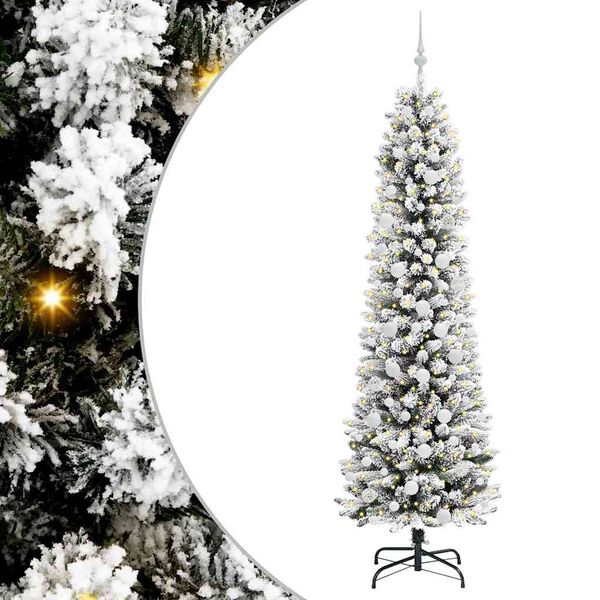 vidaXL Albero di Natale artificiale con 300 LED Bianco 210 cm