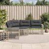 vidaXL Divano da Giardino a L Cuscini e Pouf Grigio Chiaro Polyrattan