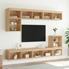 vidaXL Mobili TV a Muro con LED 8pz Rovere Sonoma Legno Multistrato