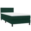 vidaXL Letto a Molle con Materasso e LED Verde Scuro 90x220 cm Velluto