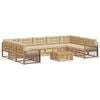 vidaXL Set di divani da esterno 10 pz Bianco e Beige